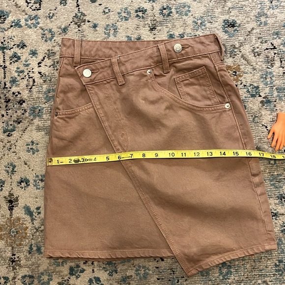 ASOS Asymmetrical Tan Denim Mini Skirt - Picture 8 of 16